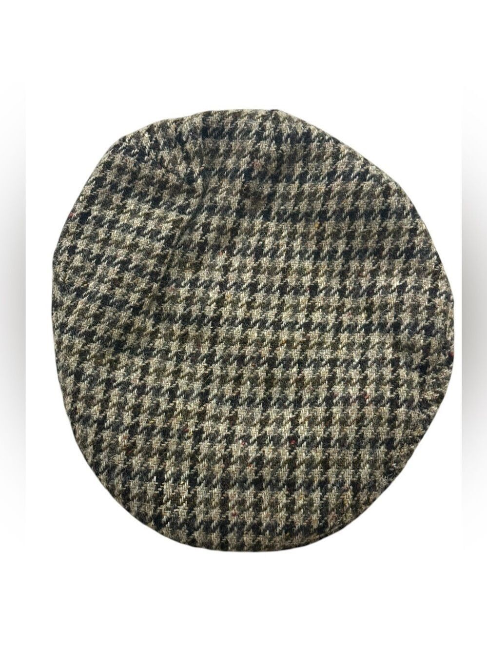 Quills Woolen Market Houndstooth Wool Beret Flat Cap Ireland Sz7/57 Mens Newsboy
